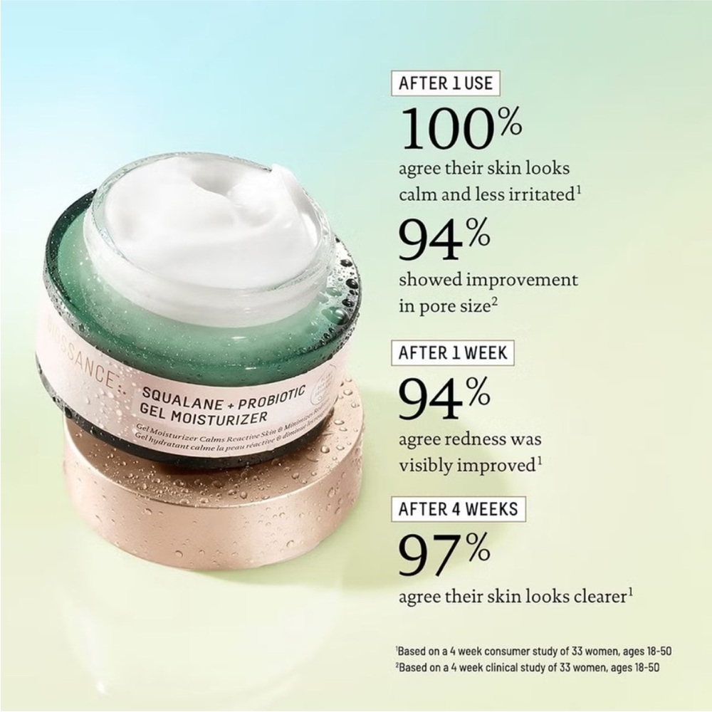 Biossance Squalane + Probiotic Gel Moisturizer Travel Size 15mL / 0.5oz - Picture 2 of 5